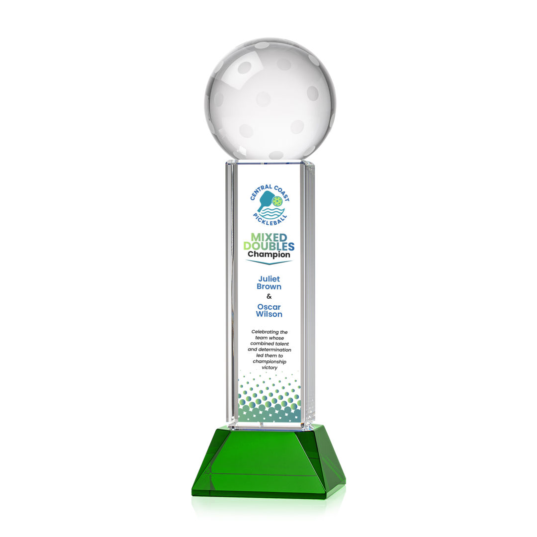 Pickleball VividPrint™ Award on Stowe Base - Green 11