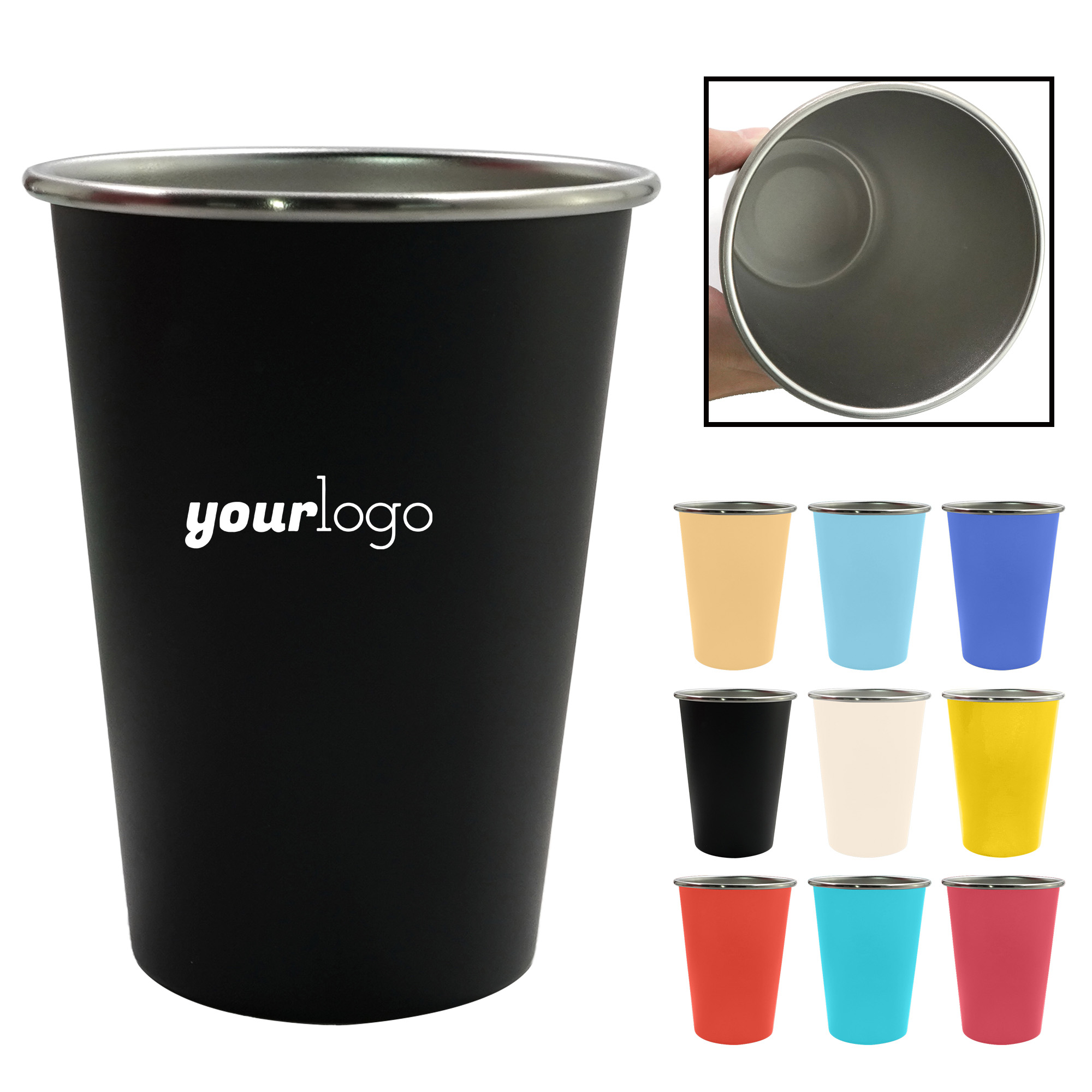 12oz Stainless Steel Camping Drinking Cup 2