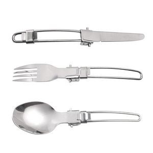 3 In 1 Stainless Steel Knife Fork Spoon Set Flatware With Key Ring 13