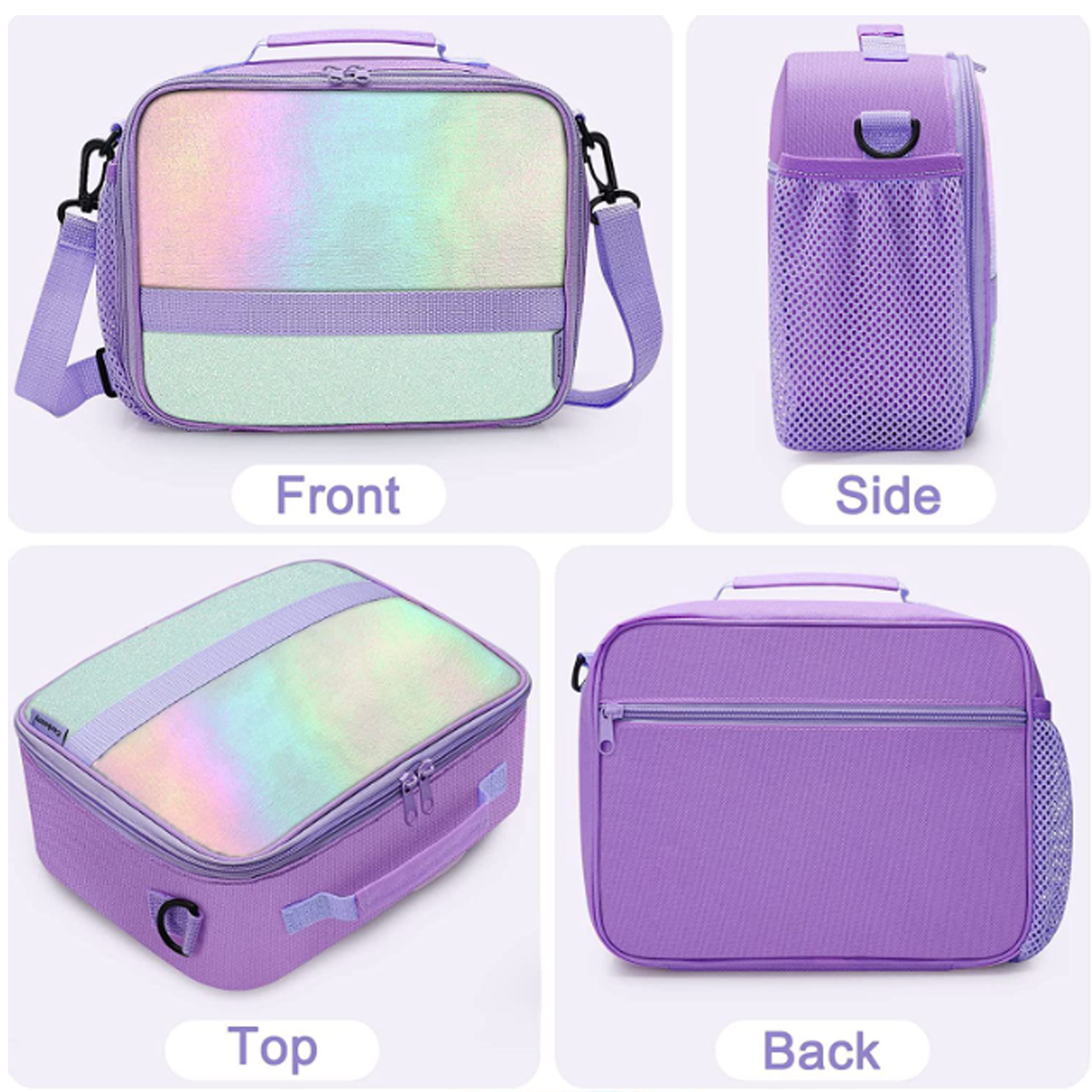 Kids 5L Insulated Polyester Lunch Bag w/ Bottle Holder 5