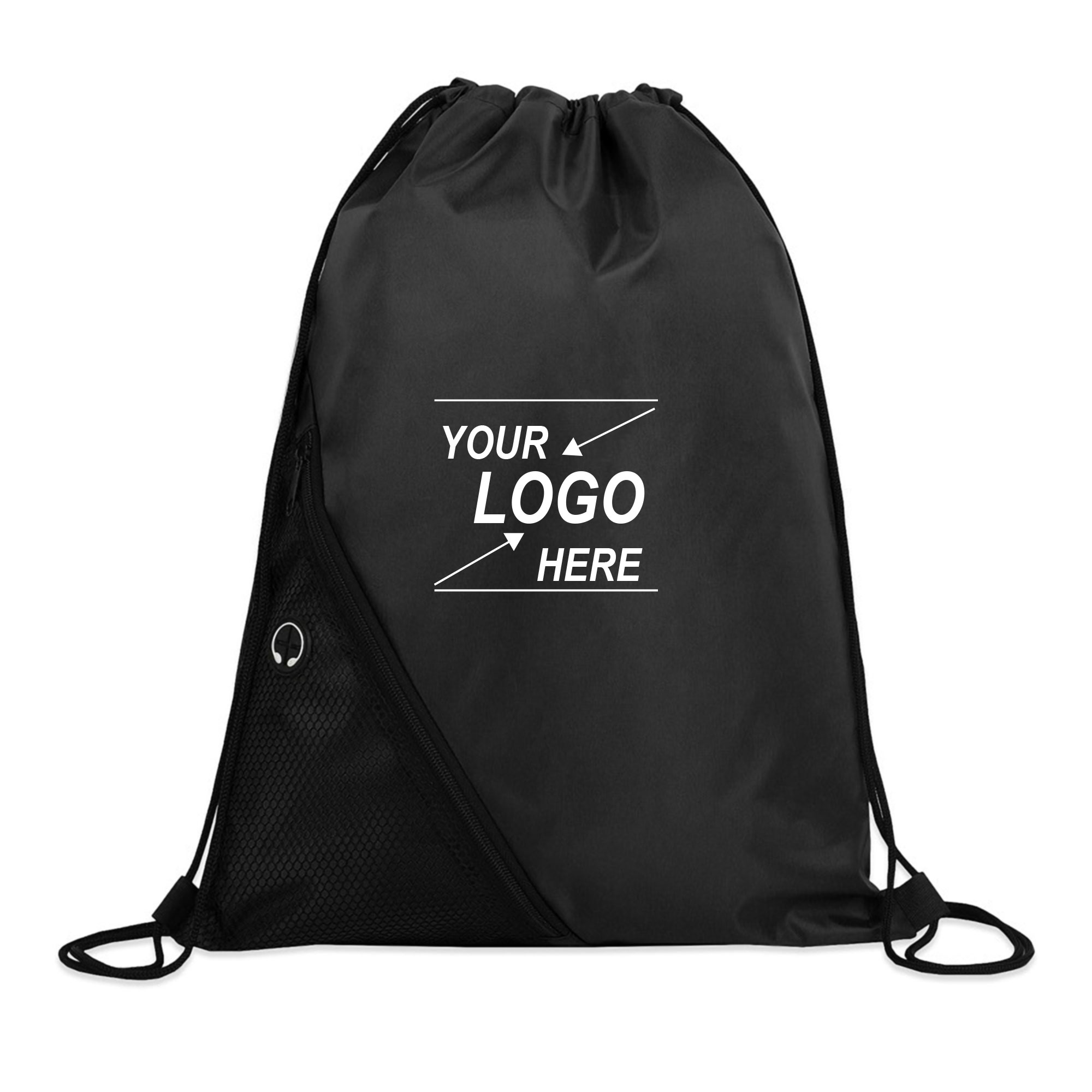 Drawstring Backpack with Zipper