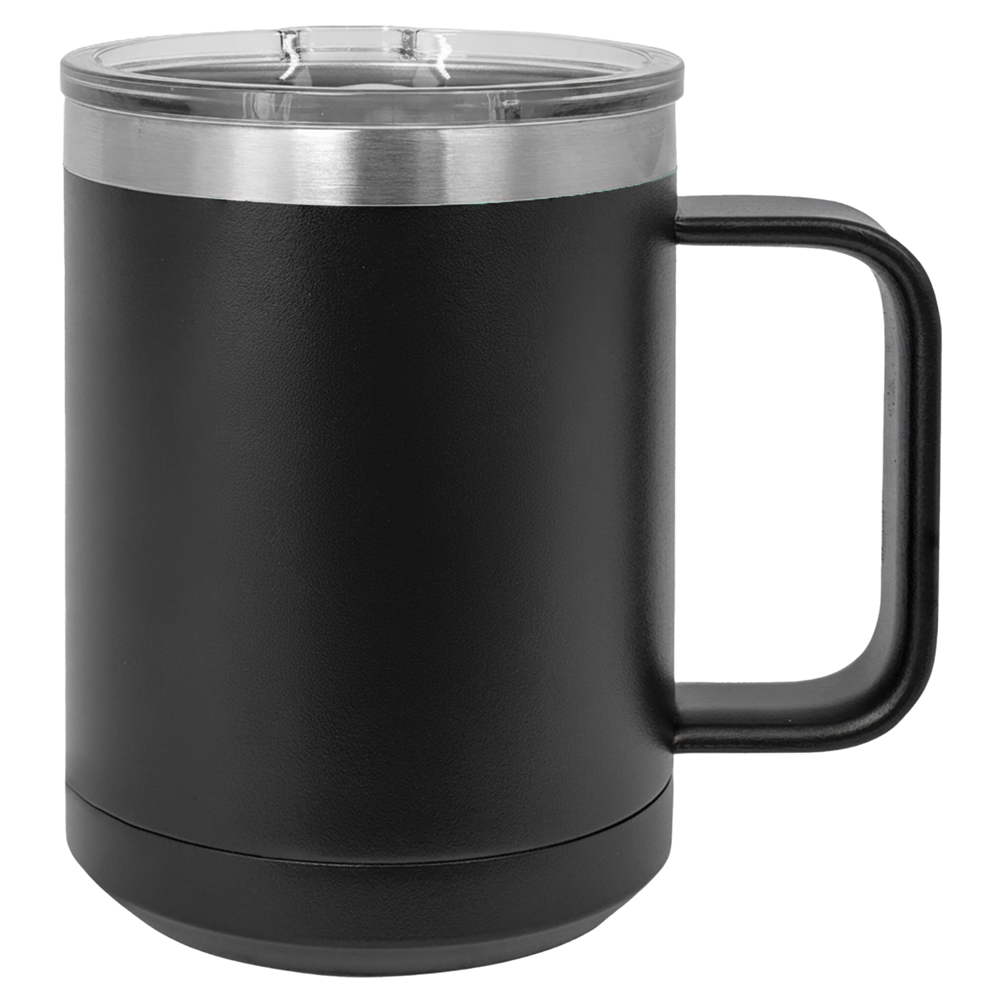 15 oz Polar Camel® Stainless Steel Insulated Coffee Mug w/ Slider Lid