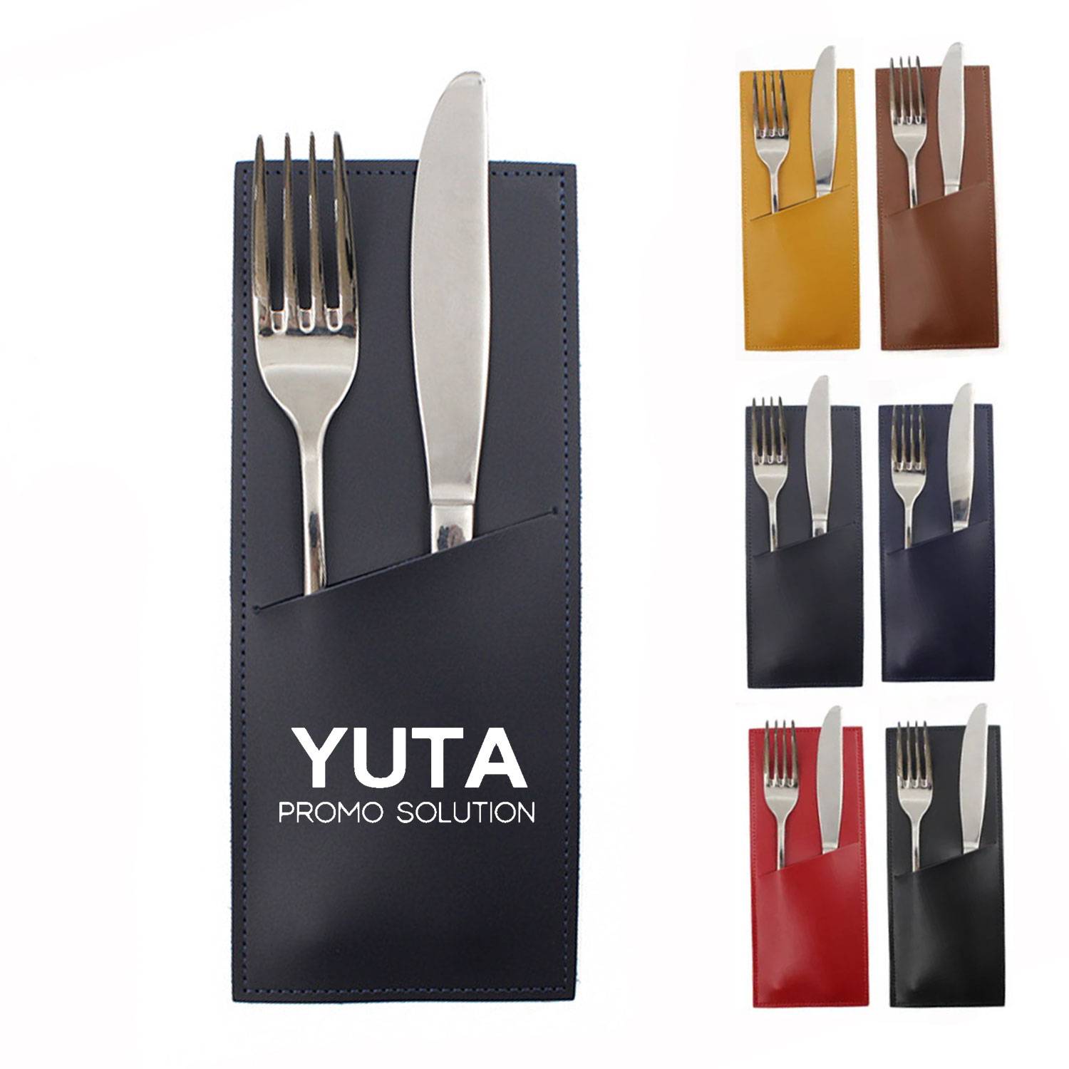 Leather Cutlery Sleeve Utensil Holder 2