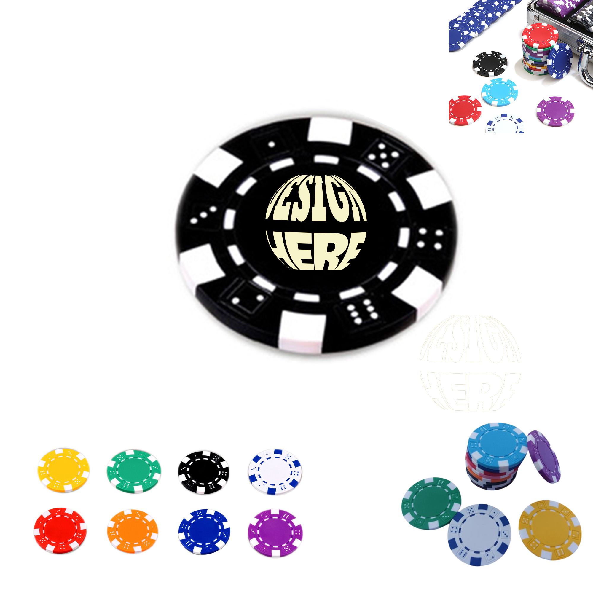 MOQ100 Casino Style Clay Dice Poker Chip 5