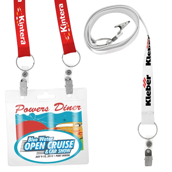 3/4" Screen Printed Dual Attachment Lanyard 2