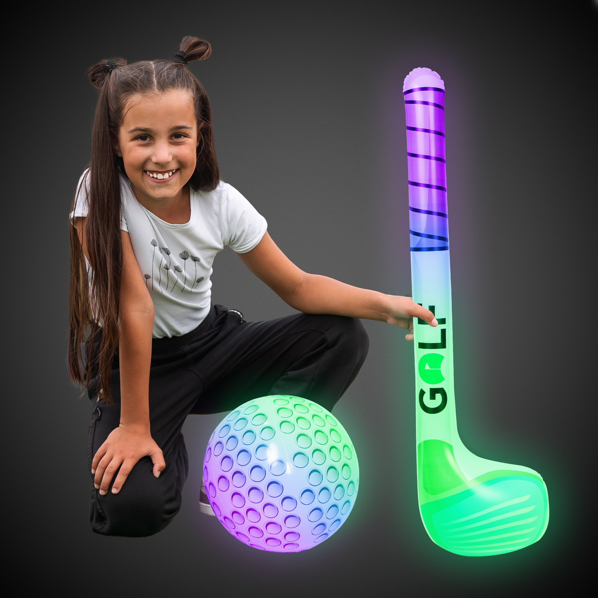 Light Up Golf Club and Ball Inflatable Set 3