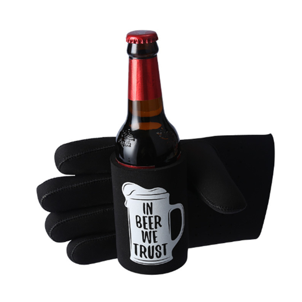 Insulated Neoprene Holding Glove Can Cooler, custom koozie with logo imprint 3