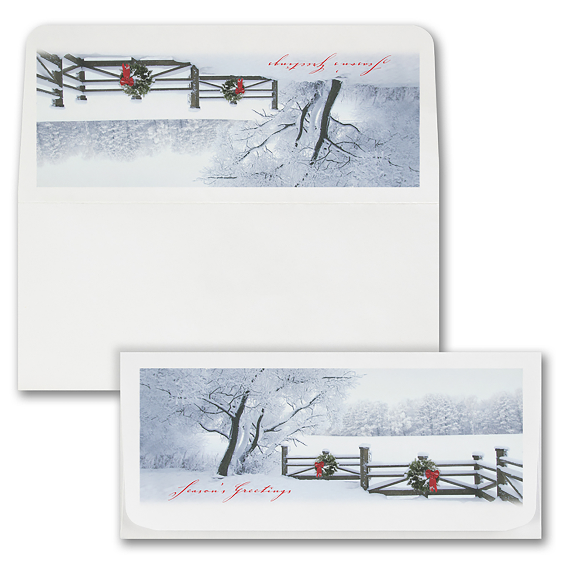 Winter Fence Currency Envelope (Snowy Field) 2