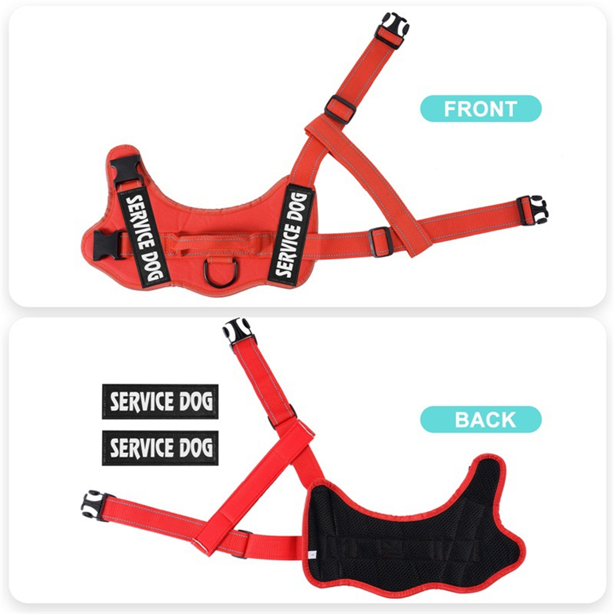 Pet Harness Reflective Adjustable Service Dog Vest 3