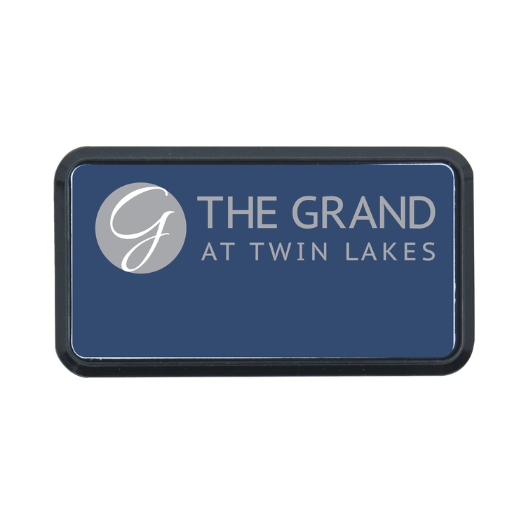 Plastic Framed Badge Rounded Corners - No Personalization 1.5"X3" (Screened)