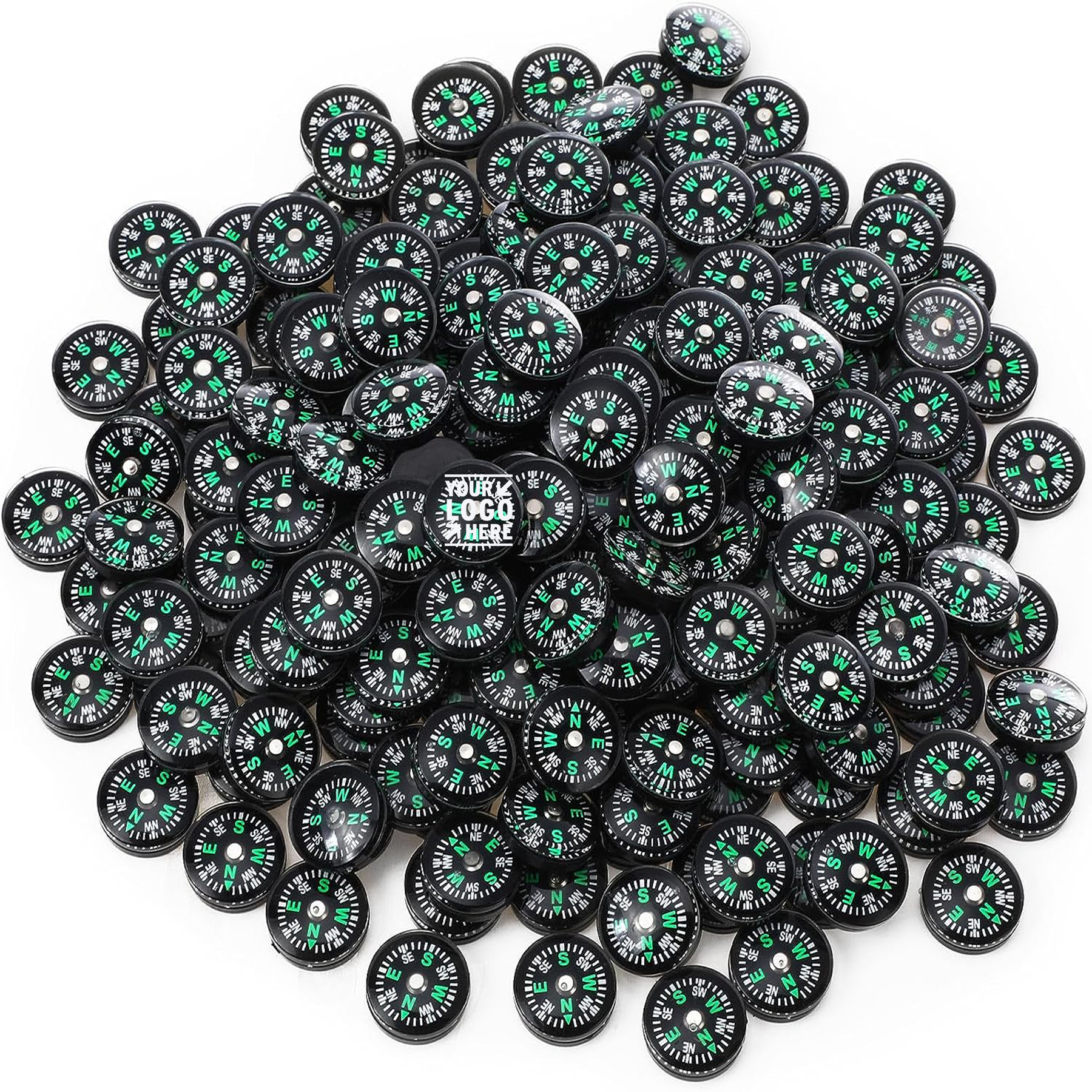 Touring Backpacking Boating 20 MM Mini Pocket Sized Survival Button Bulk Oil Filled Small Compass