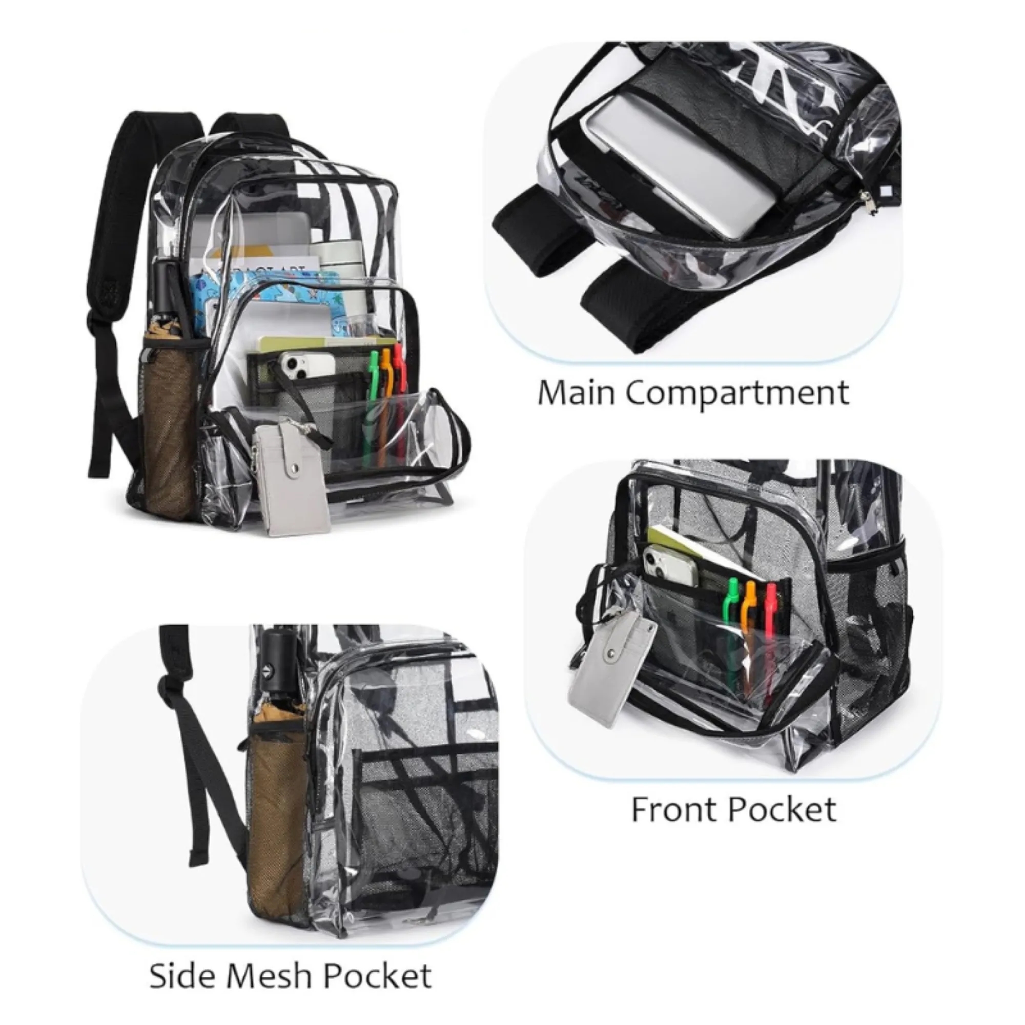 Large Capacity Transparent Student Backpack 4