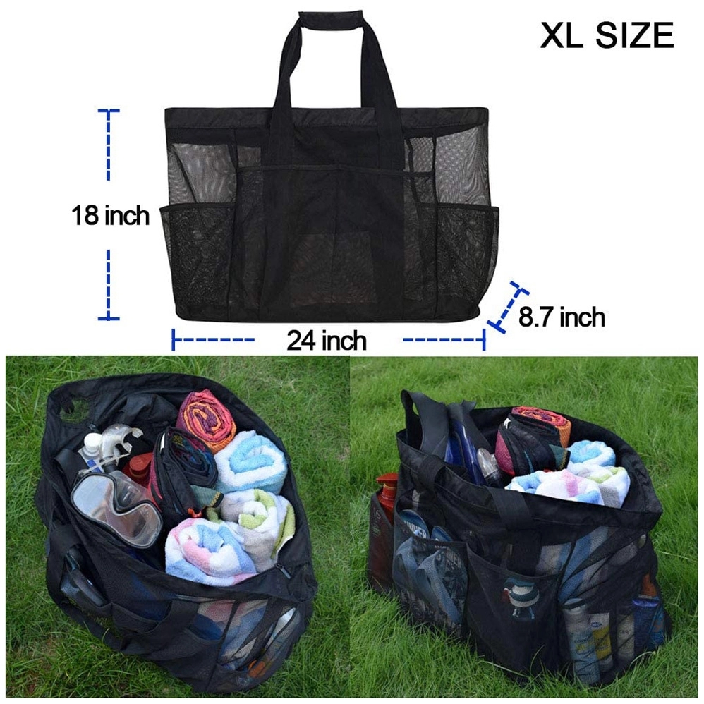Beach Zippered Mesh Tote Bag 4