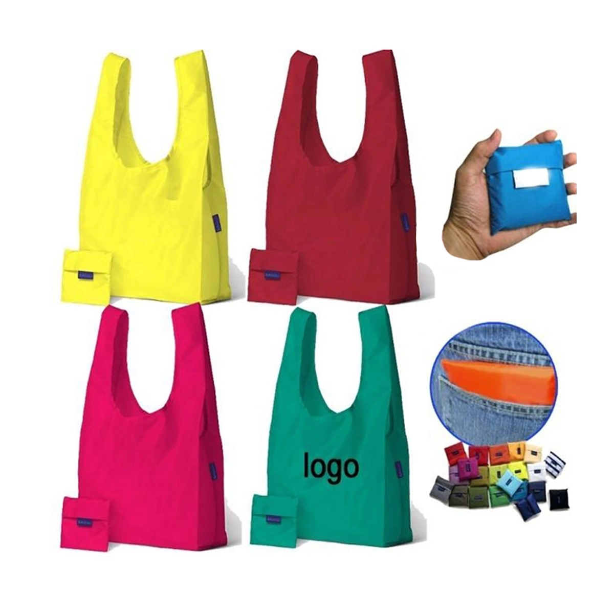 190T Polyester Foldable Shopping Tote 1