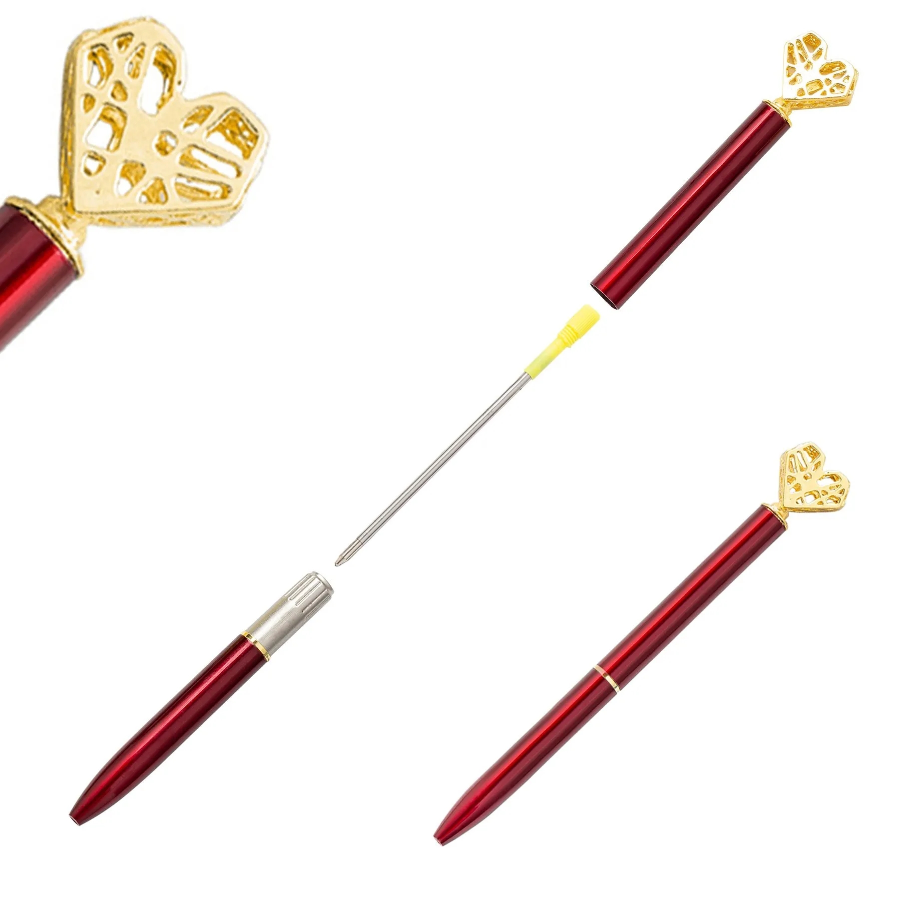 Heart Rose Gold Metal Pen 11