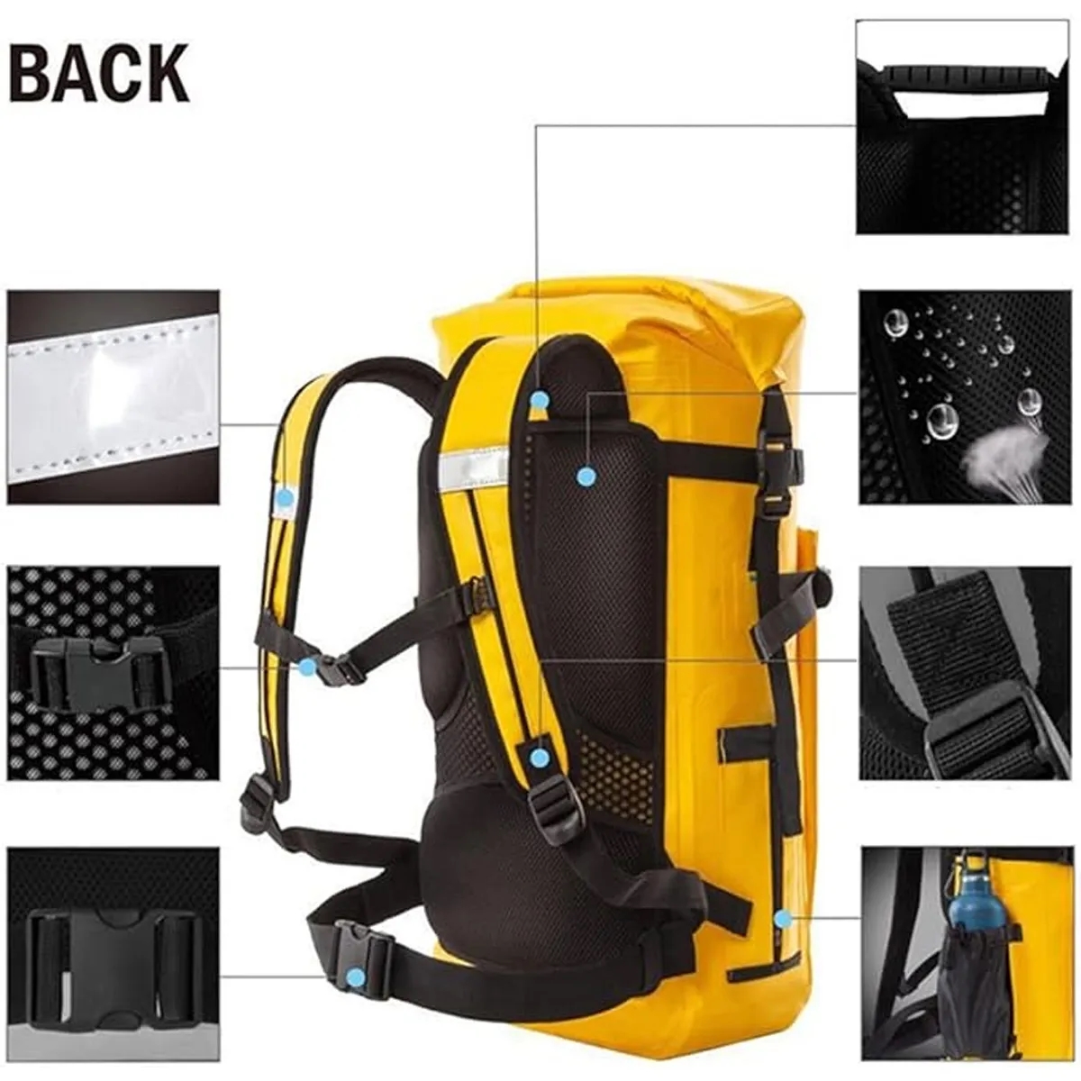 Over Shoulder PVC Waterproof Hiking Backpack 4