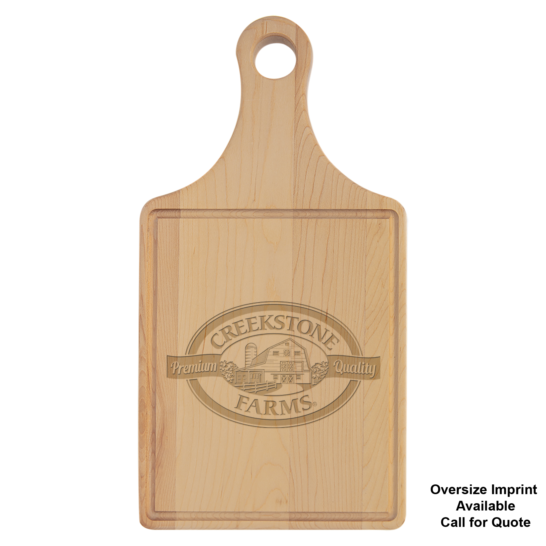 13" x 7" Maple Paddle-Shaped Cutting Board with Juice Groove 4