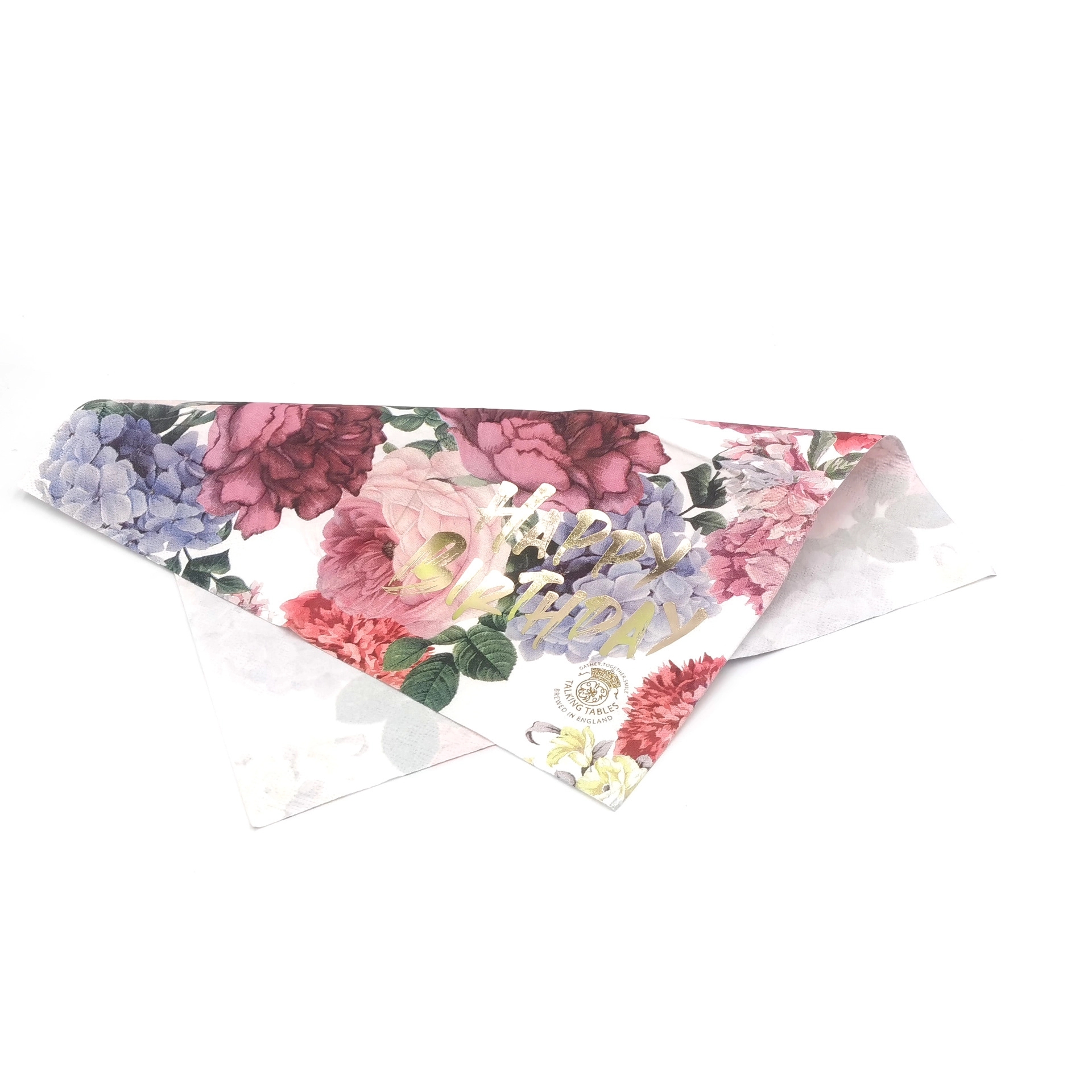 Custom Gold Foil Disposable Floral Paper Napkins 1