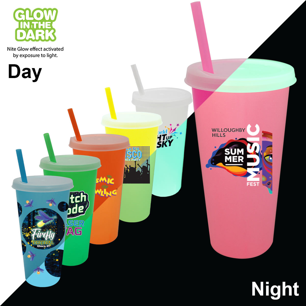 Nite Glow 26 oz. Tumbler with Lid & Straw 9