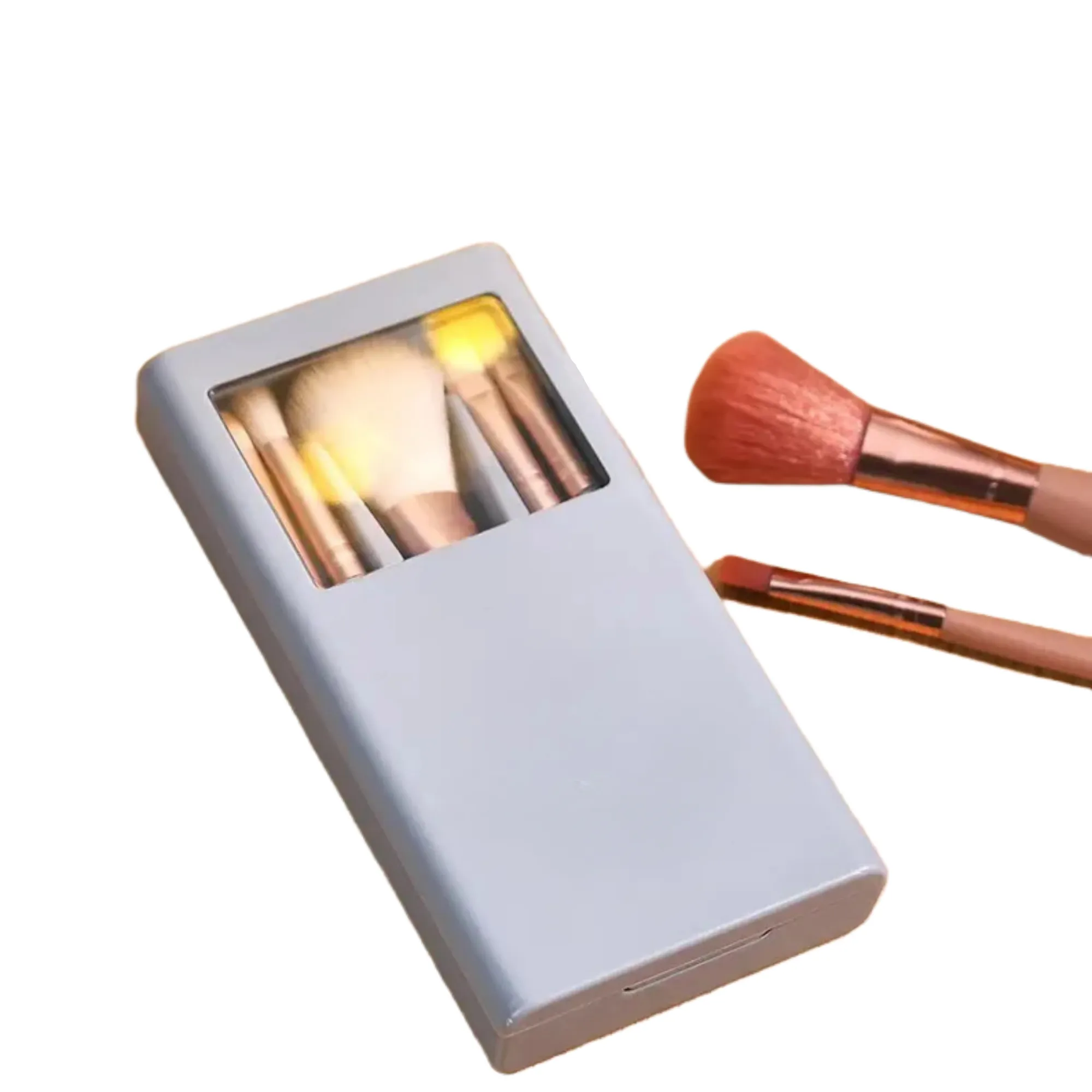 Five Makeup Brush Holder Box With Mirror 4
