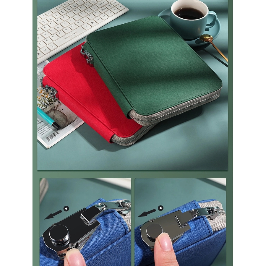 PU Multifunction B5 Business Zippered Notebook with Lock 3
