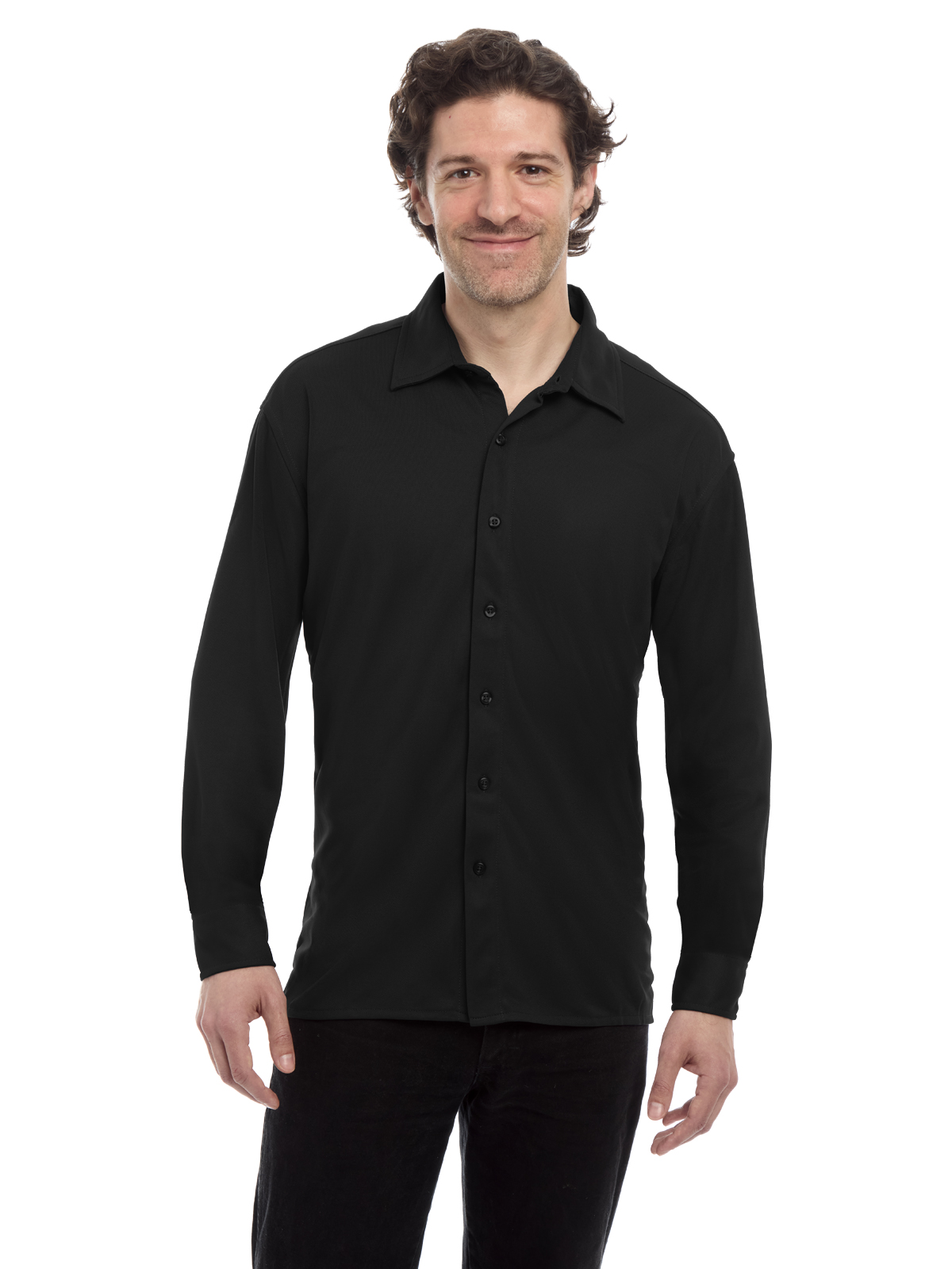 Blue Generation - Men's Pocketless Knit Stretch Woven Shirt 8