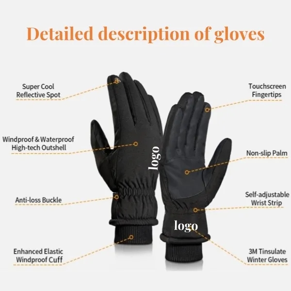 Windproof Waterproof Ski Winter Gloves for adult 6