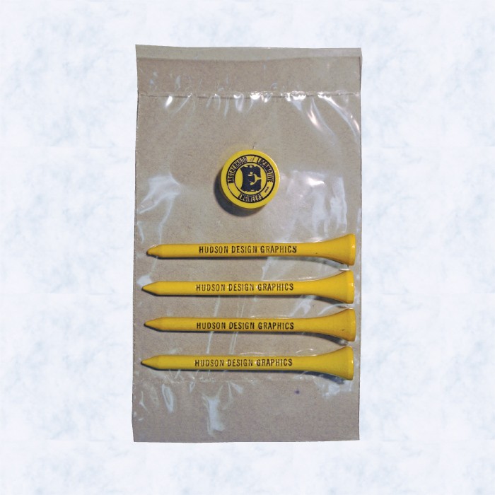 Poly Bag Combo Pack w/ Four 2 3/4" Tees & 1 Marker (Express Service) 1