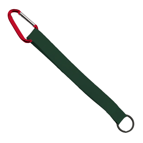 3/4" Sewn Polyester Keychain with Metal Split-Ring and Carabiner 154