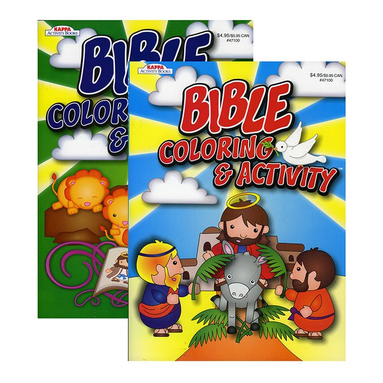 Bible Stories Coloring & Activity Books - 2 Volumes 80 Pages 1