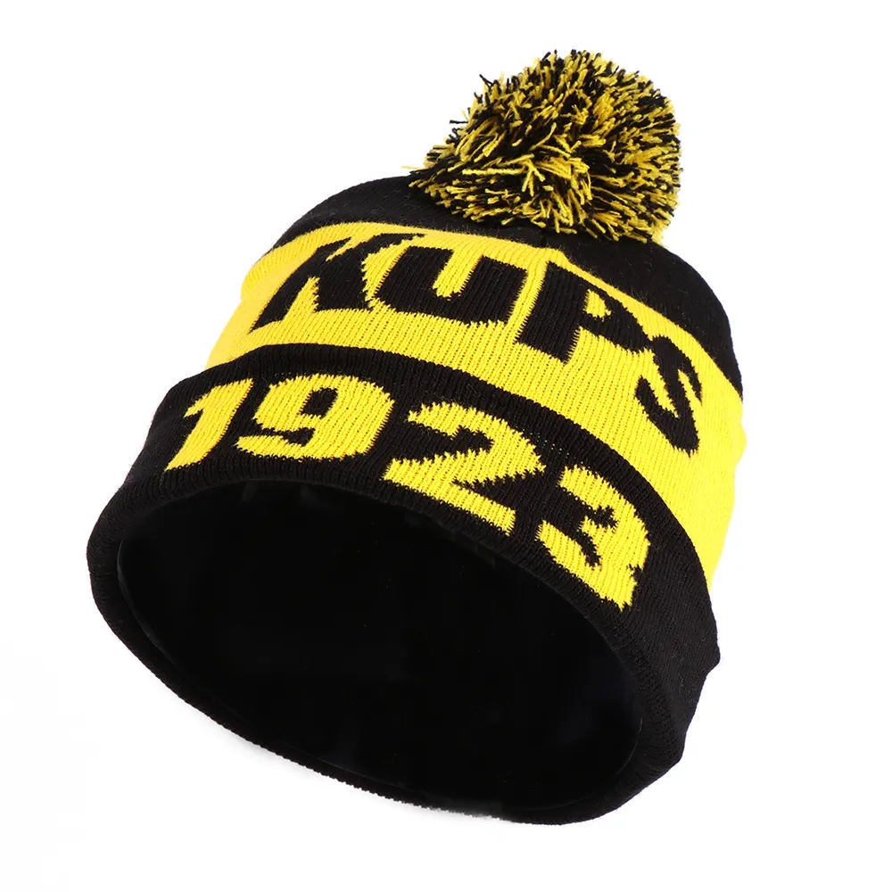 Customezizeable Tri-Tone Pom Beanie Hat With Cuff 2