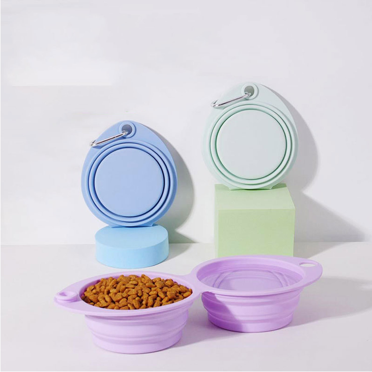 Portable Silicone Collapsible Pet Bowl w/ Carabiner 5