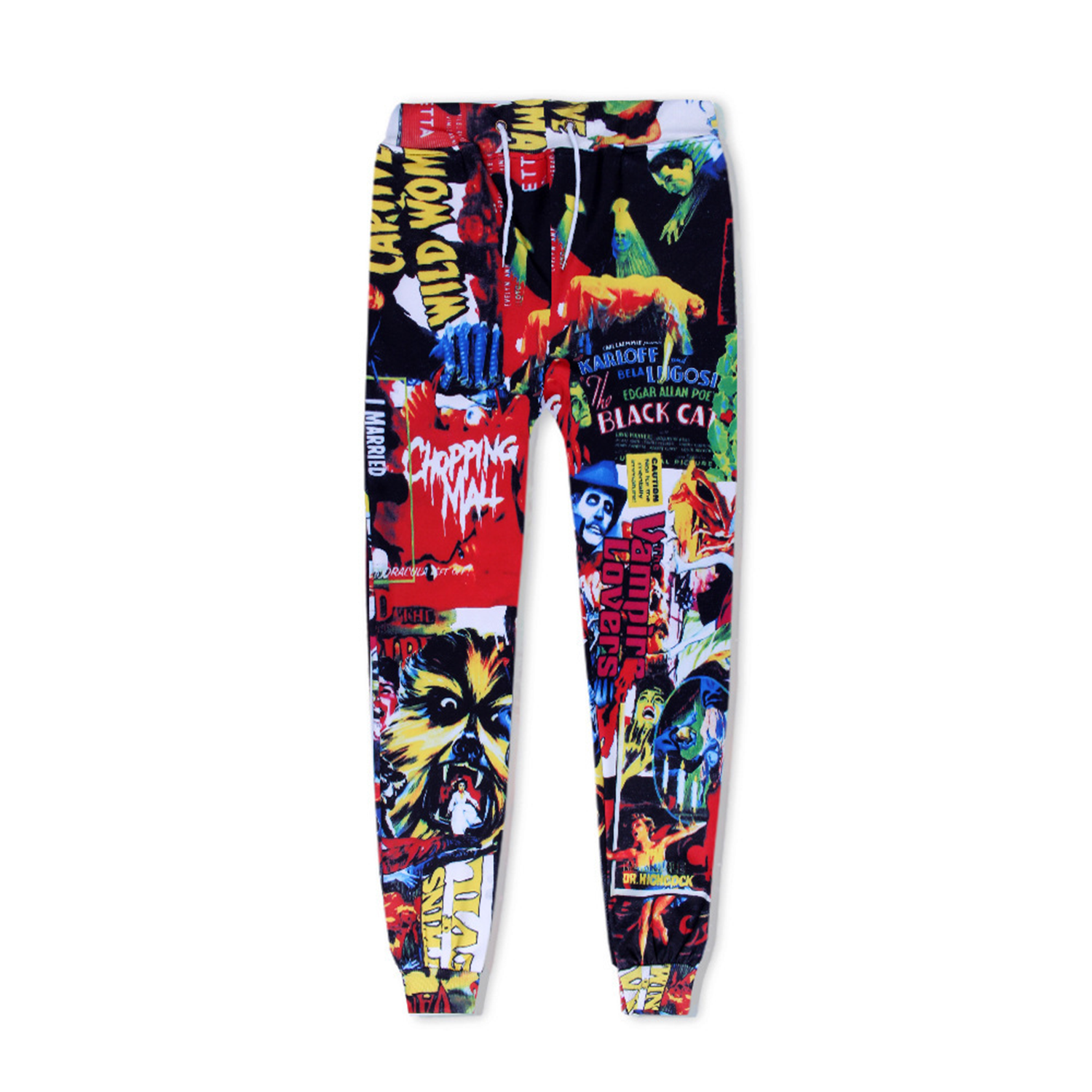 Men Drawstring Colorful Starry Sky Pattern Pants 4