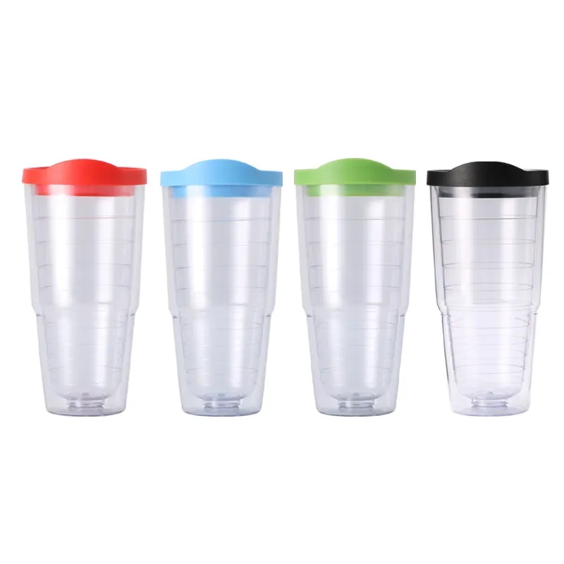 24Oz Double Wall Solid Clear Orbit Acrylic Tumbler 4