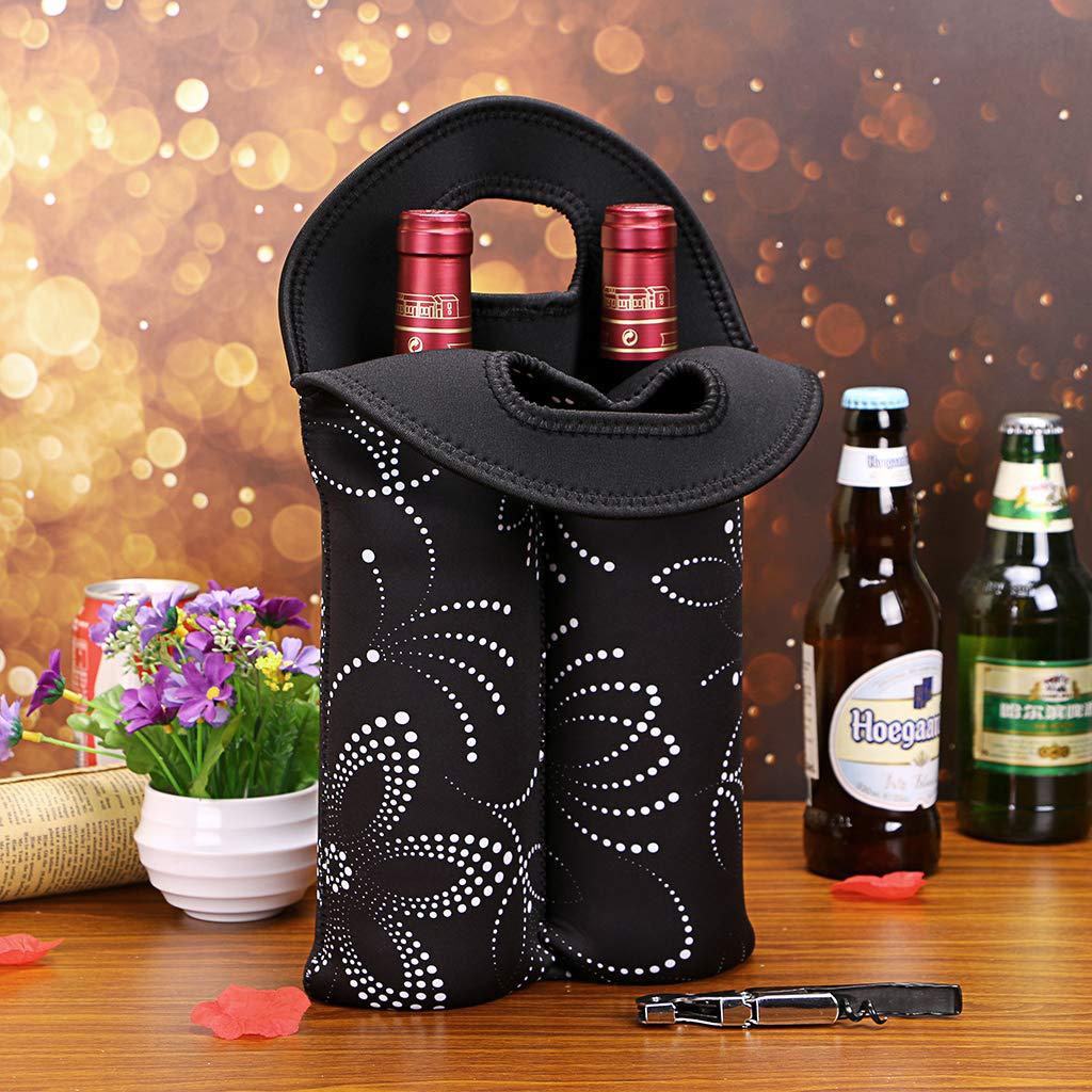 2 in 1 Full Sublimated Insulated Neoprene Wine Carrier Tote Bag 4