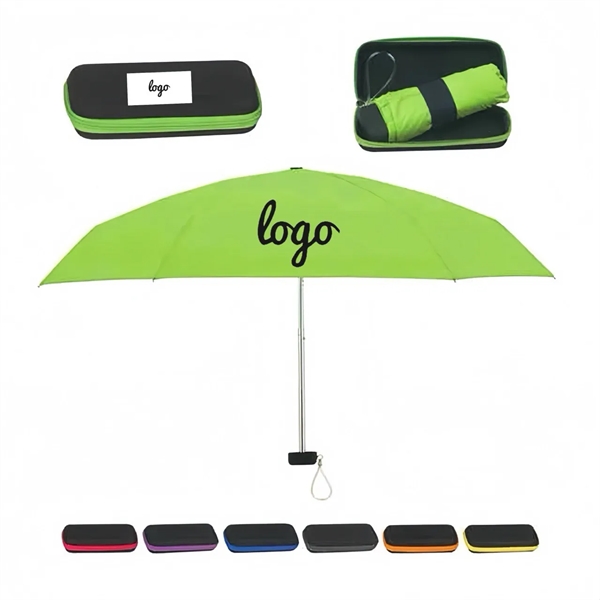 37" Arc Telescopic Folding Travel Umbrella With Eva Case