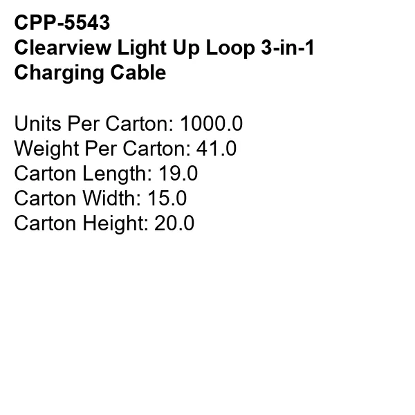 CLEARVIEW LIGHT UP LOOP 3-IN-1 CHARGING CABLE 16