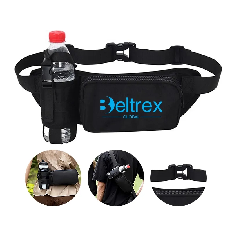 Outdoor Waist Bag with Bottle Holder Oxford Fabric 2