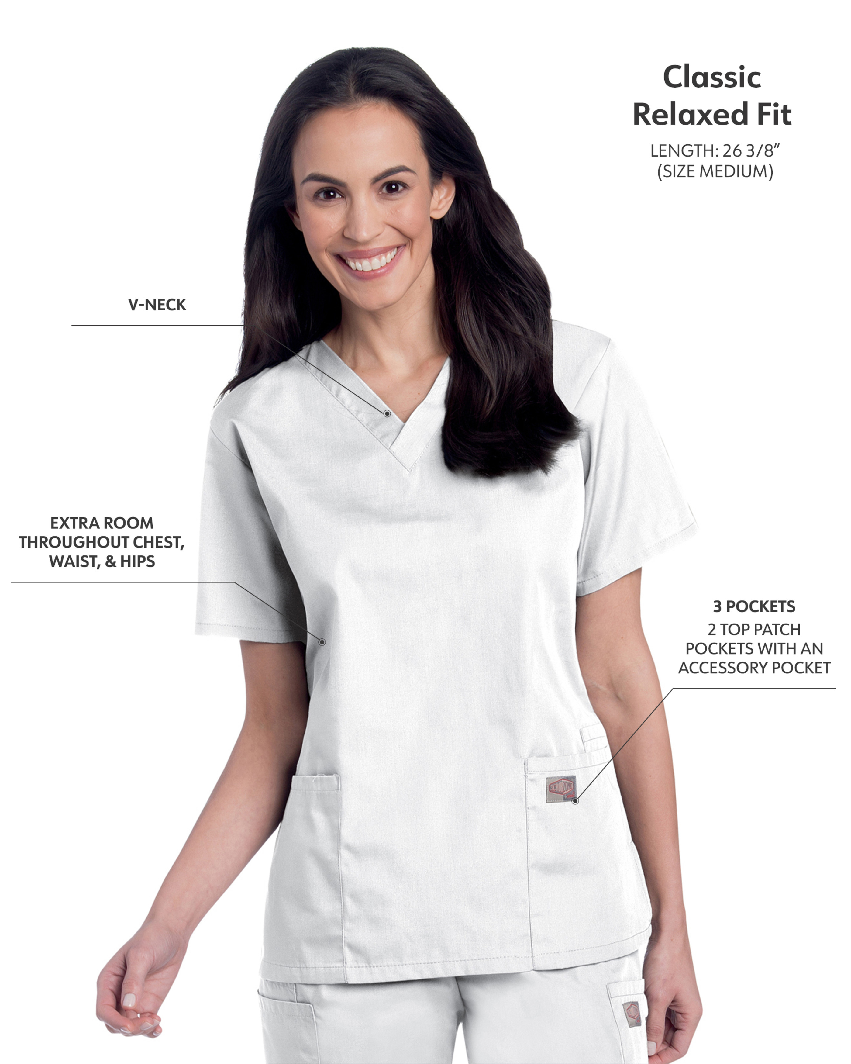 Landau - ScrubZone - Women's Three-Pocket Clean Back V-Neck Top 30