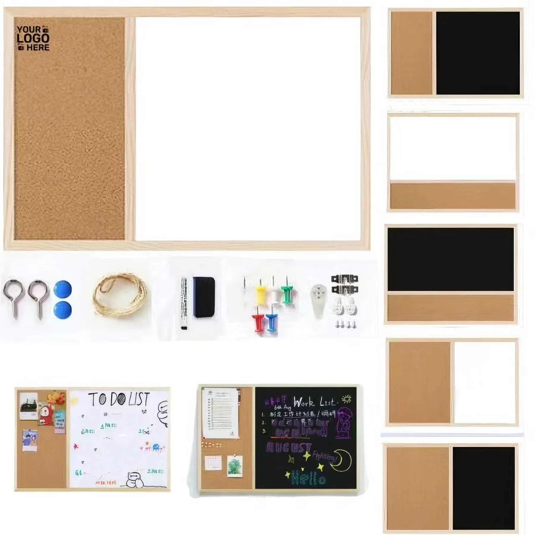 Wall Mounted Magnetic Cork Message Memo Board 1