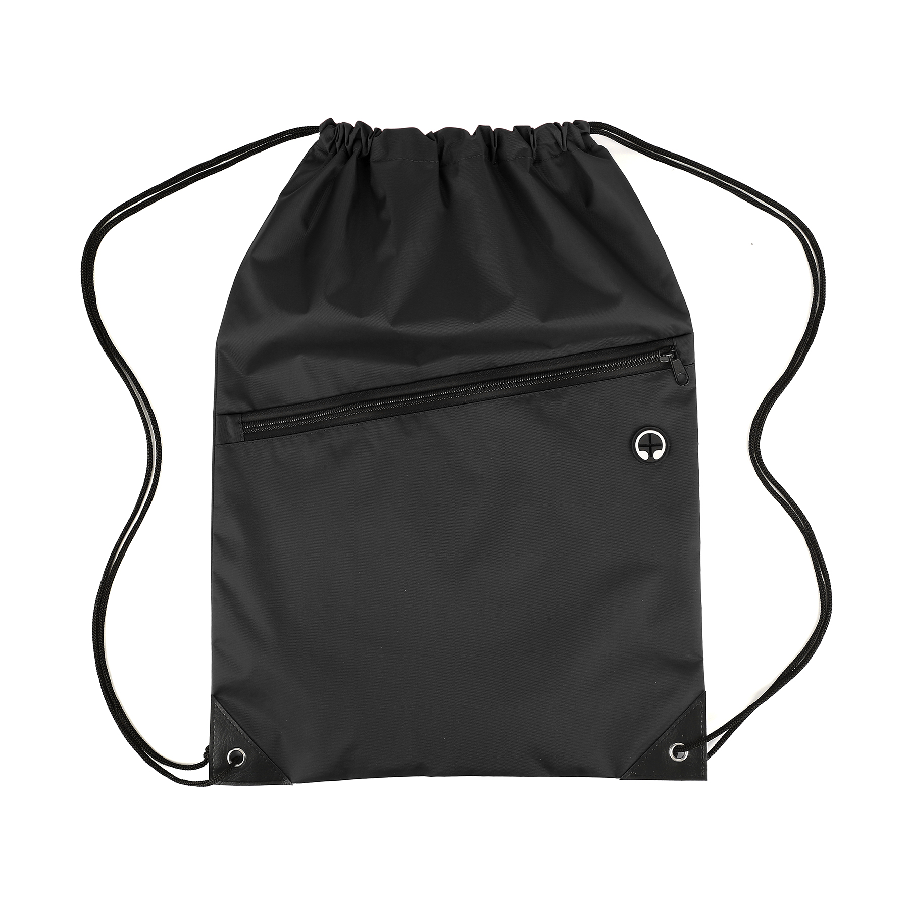 Nylon Drawstring Backpack With Zipper Pocket 10