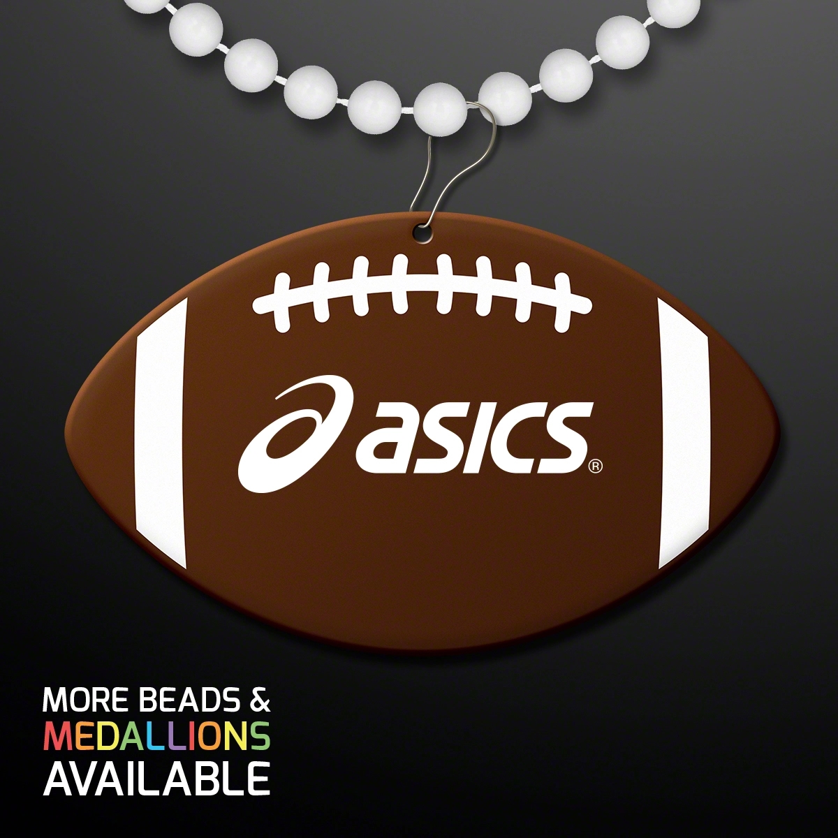 Football Shape Medallion with Beaded Necklace 2