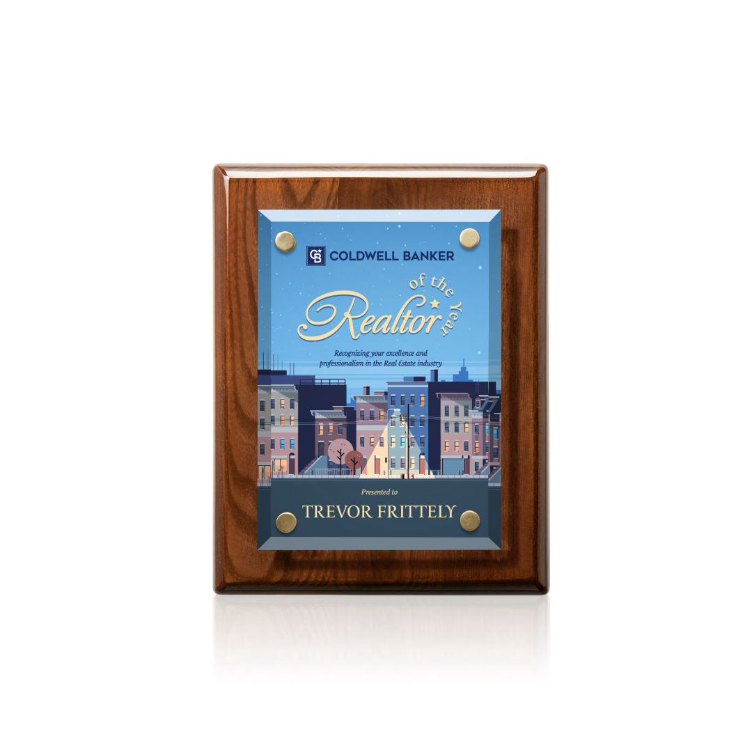Caledon VividPrint™ Plaque - Walnut/Gold 10