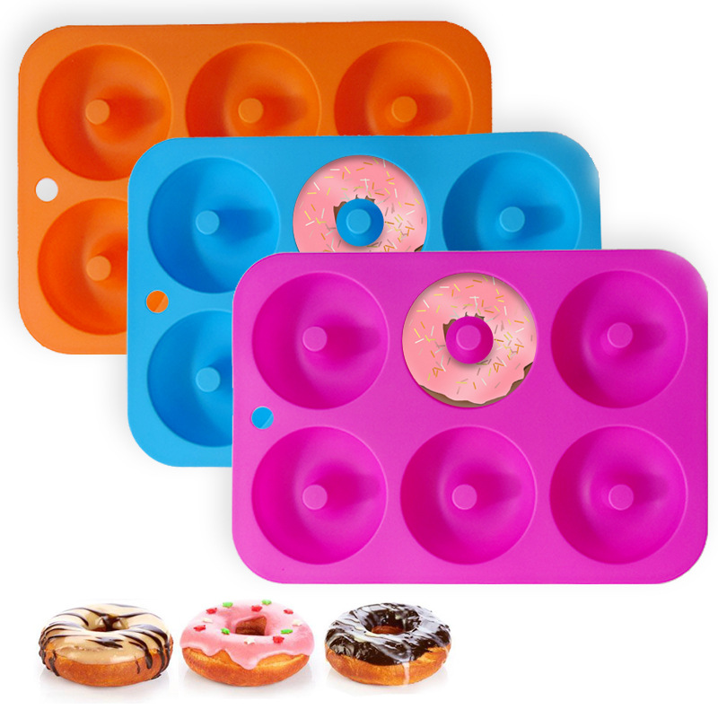 Non-Stick Silicone Donut Mold for 6 Donuts 2.95 Inch 11