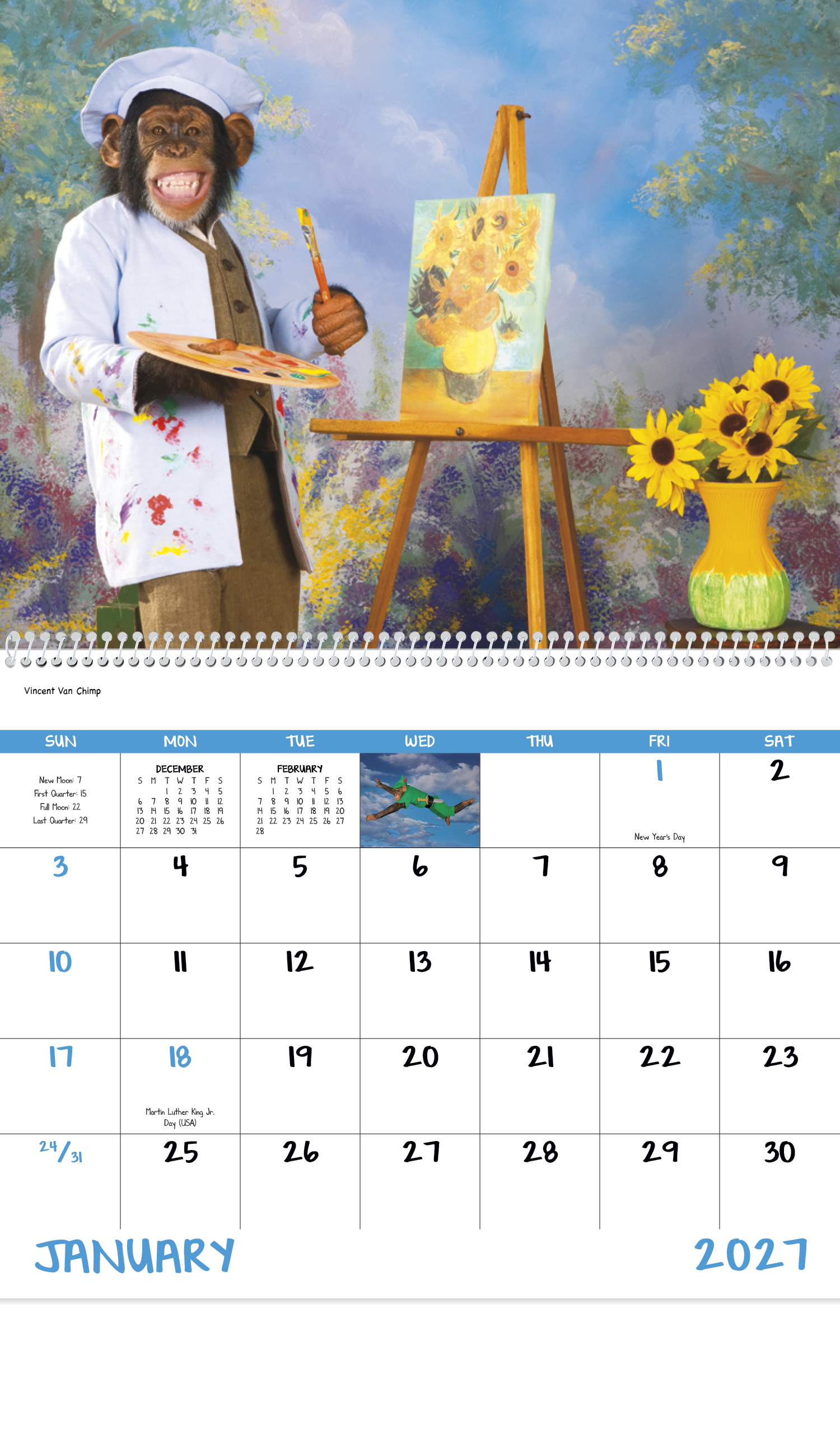 Good Value™ Monkey Mischief - Spiral Calendar 18