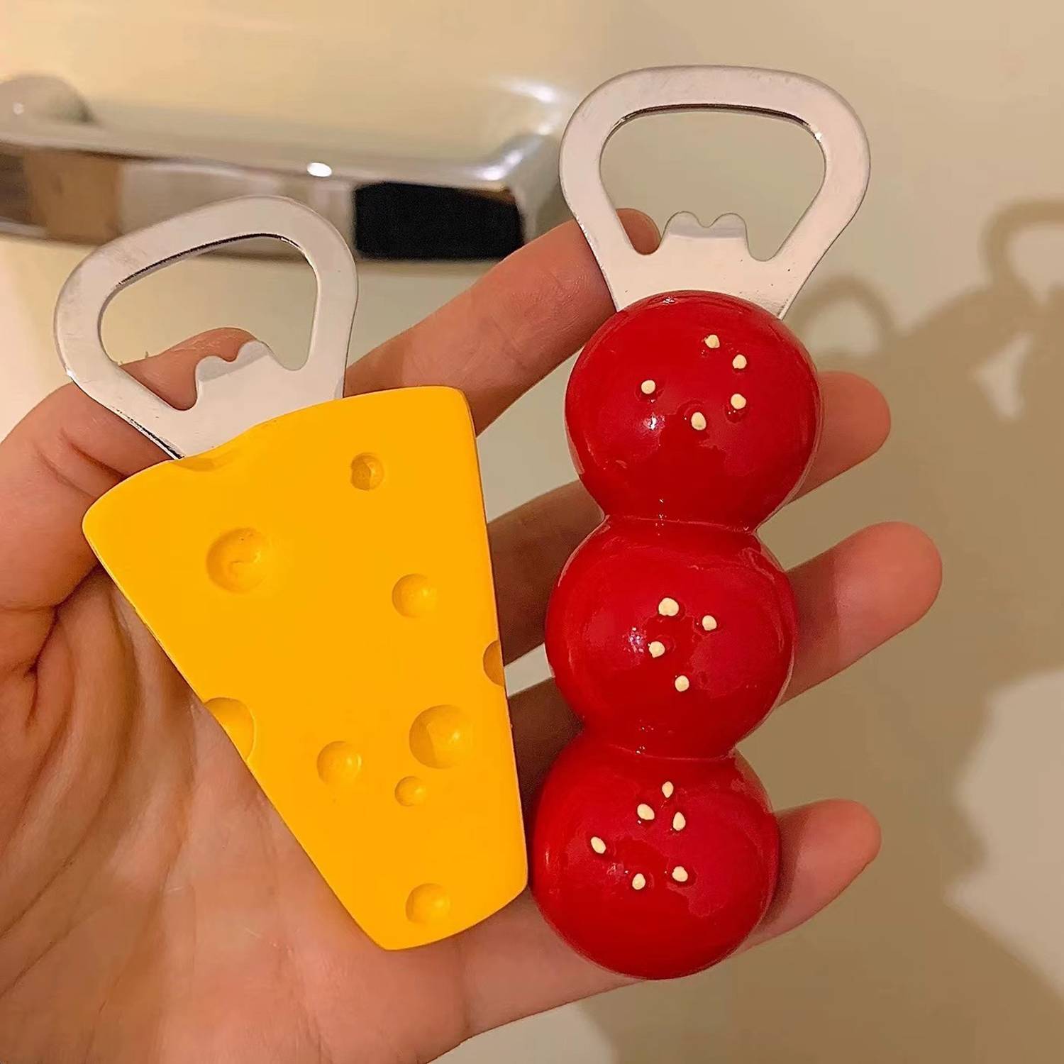 Magnetic Beer Opener Kawaii Candied Haws Cheese Fridge Decor 4