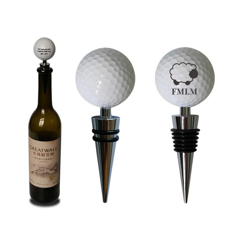 Golf Ball Shaped Wine Cork Bottle Stopper 3