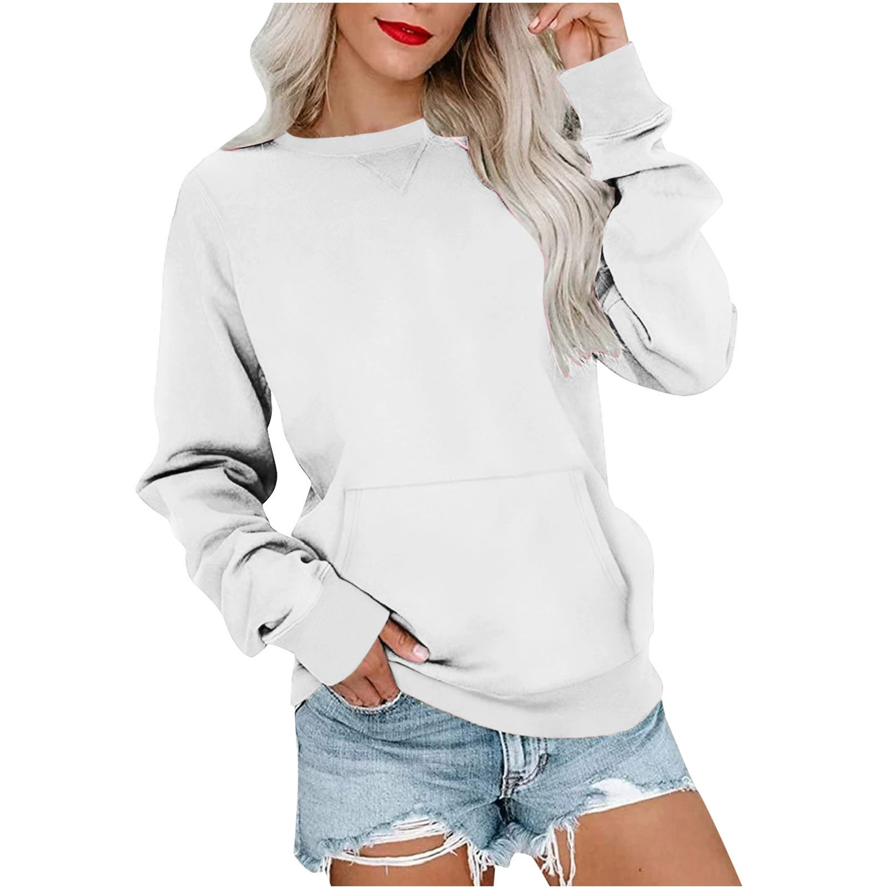 Casual Long SleeveSweatshirt for Women, custom hoodie or sweatshirt with logo imprint 14