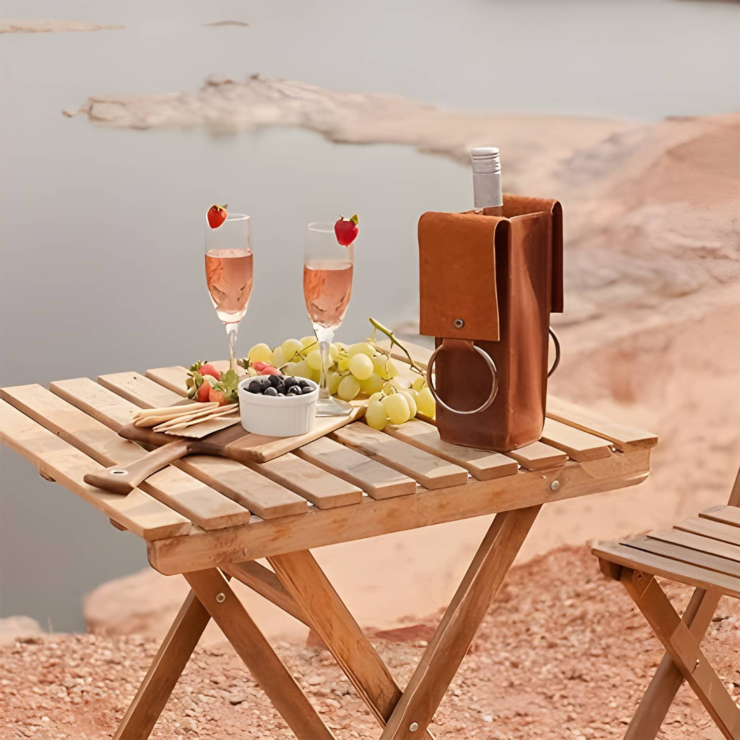 Leather 1-Bottle Wine Tote 7
