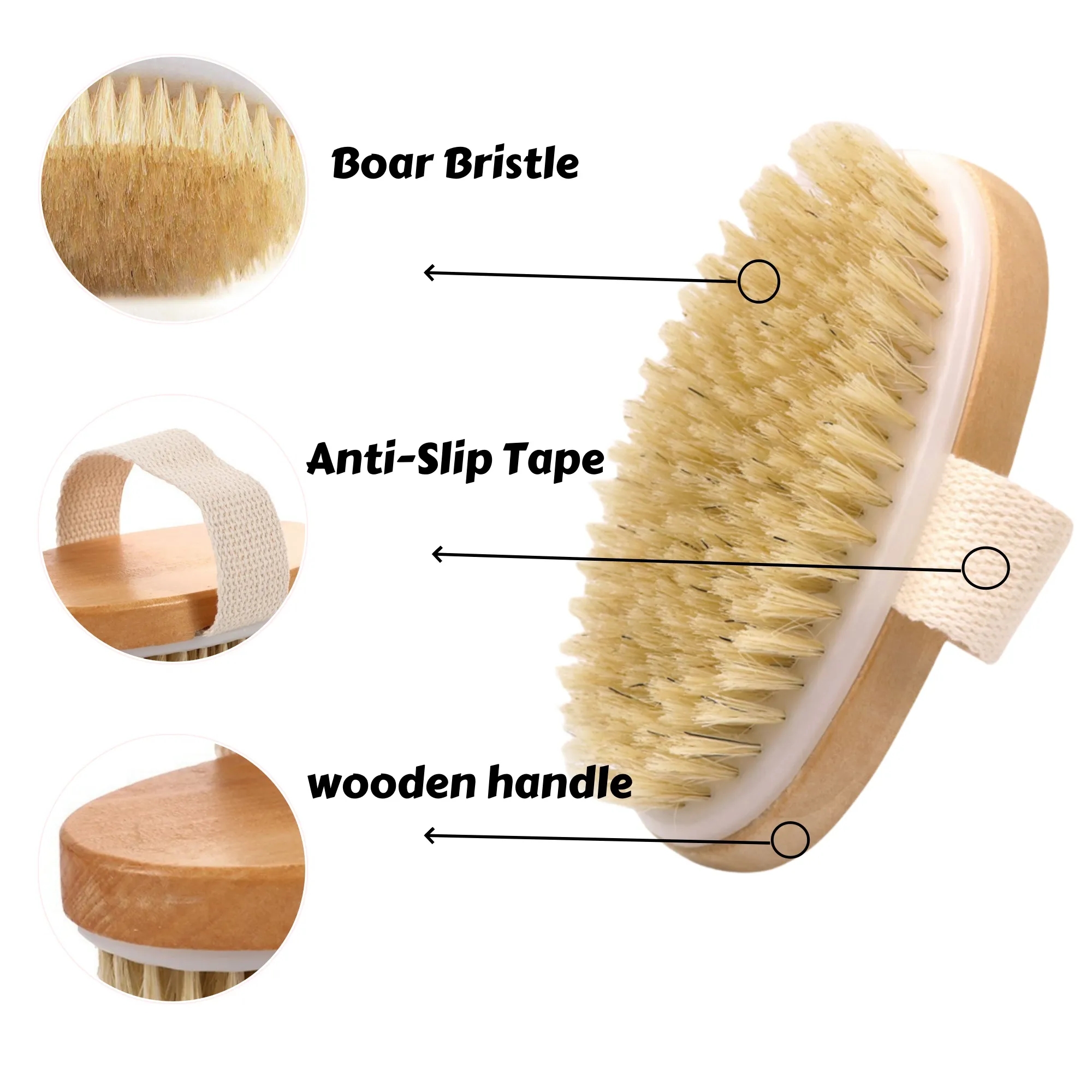 Boar Bristle Dry Body Brush 3